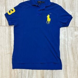 Polo by Ralph Lauren Men's Royal Blue Polo with Yellow Accents